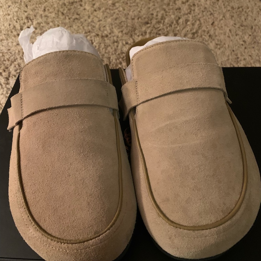 Mens Tan Suede Loafers